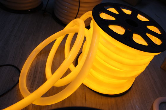 Modern 360 derece yuvarlak sarı 220v neon fleks ışığı 25mm ip67 açık hava için