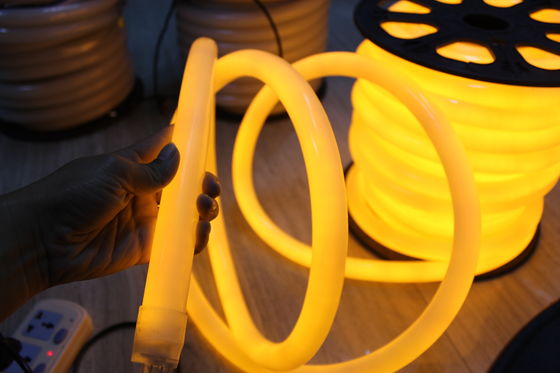 Sıcak satış dekoratif sarı 24v 360 derece yuvarlak LED neon esnek ışıklar