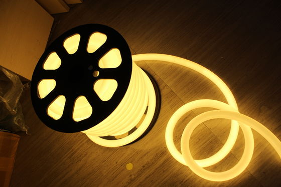 Enerji tasarrufu 110v sıcak beyaz LED neon flex ışığı 360 yuvarlak 25m ev için spool