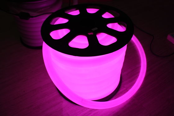 360 derece yuvarlak 100 led/m 25m spool mor 110v neon flex ışık su geçirmez