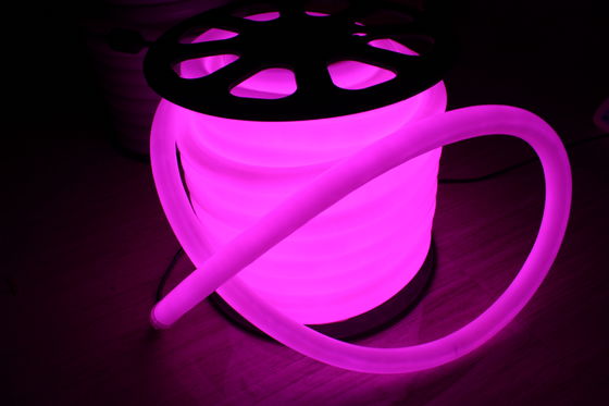 360 derece yuvarlak 100 led/m 25m spool mor 110v neon flex ışık su geçirmez