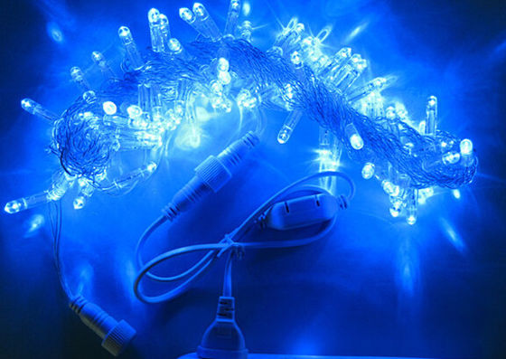 10m Bağlanabilir Soğuk karşıtı Mavi LED Işıklar 100 ampul IP65