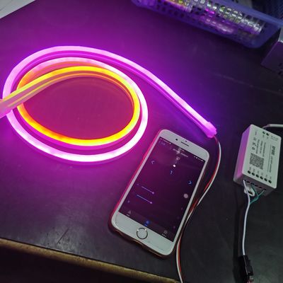tatil partisi dekorasyonu için LED ışığı ile mini 6mm dekorasyonlar 24v RGB değişken neon ışığı 12w/m DMX kontrol silikon