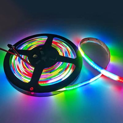Renkli sihirli COB RGB LED şerit piksel 12V akıllı yüksek yoğunluklu 720 LED / m dijital COB şeritleri ışıkları