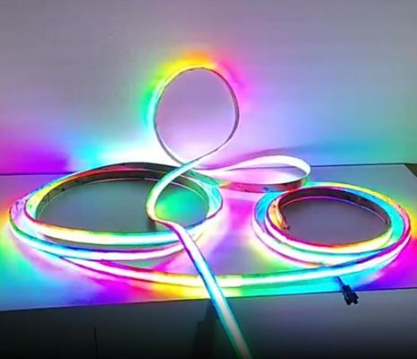 Renkli sihirli COB RGB LED şerit piksel 12V akıllı yüksek yoğunluklu 720 LED / m dijital COB şeritleri ışıkları