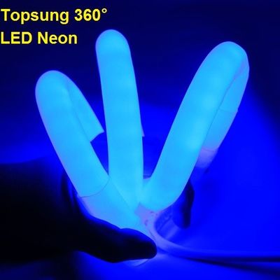 16mm 360 derece yuvarlak LED neon tüp mavi esnek dekorasyon lambaları 24V