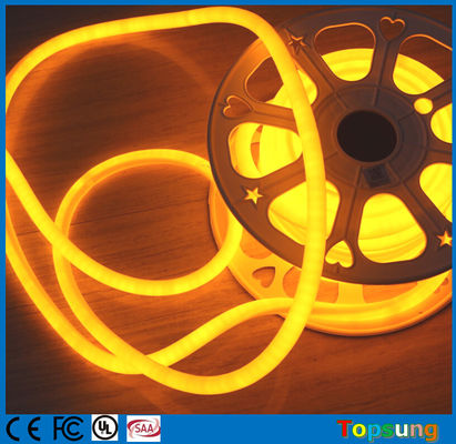 16mm IP67 su geçirmez neon ışığı yüksek ışın 110V 360 derece yuvarlak neon ışıkları sarı