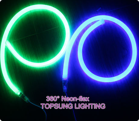IP67 110 volt dmx led neon ipi 16mm 360 derece yuvarlak esnek ışıklar mavi