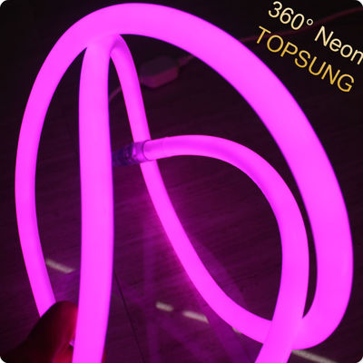 PVC yuvarlak neon 16mm pembe LED 360 derece neon fleks lambaları 110V