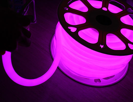 Yeni mini yuvarlak PVC tüp neon ışığı 16mm 360 derece LED neon flex DC24V pembe