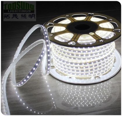 50m yükseklikte CRI su geçirmez esnek LED şerit ışığı 5050 smd 240VAC beyaz şerit şerit