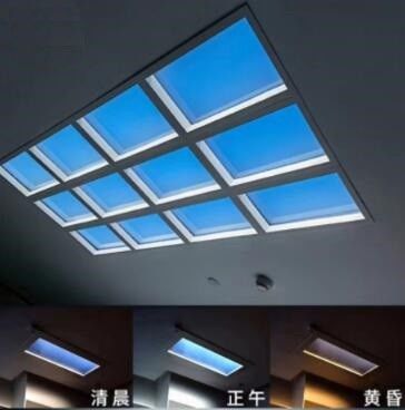1200*600 mm büyük Yapay Mavi Gökyüzü LED Skylight Tavan Paneli Modern sağlıklı güneş ışıkları