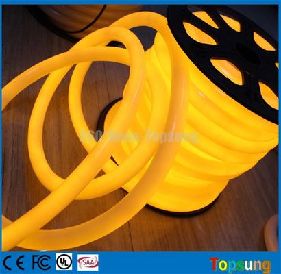 360 derece su geçirmez LED boru kehribar 24v yuvarlak esnek neon boru 25mm PVC hortum sarı