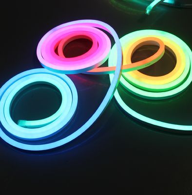 Topsung ince neon flexi 12v 10x20mm led rgb neon 90 derece geri bükülebilir 5050 smd flex neon rgb roll kontrolörü
