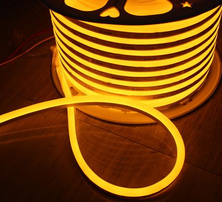 50m spool anti-UV tam su geçirmez IP68 LED esnek neon şeridi 24vsmd esnek yumuşak tüp sarı yayıcı mini 7 * 15mm