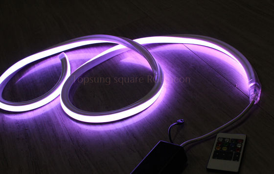 kare LED Şerit RGB Neon Flex İp Işığı Su geçirmez 220V Esnek Dış Işık