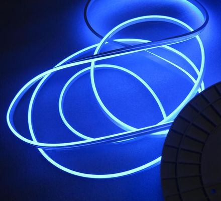 Mini yan çıkartıcı silikon su geçirmez dış mekan 12v LED neon fleks şeridi aydınlatması 6mm mavi