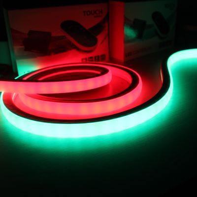 Dijital yanıp sönen ışık SMD LED 5050 RGB IC Neon 12V 17x17mm kare dijital neon-flex ışıkları ile