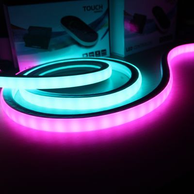 Dijital yanıp sönen ışık SMD LED 5050 RGB IC Neon 12V 17x17mm kare dijital neon-flex ışıkları ile