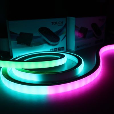 50m 24v silikon esnek süper parlak SPI karışım renkleri Ip68 rgbw Led Neon Flex dijital takip neonu
