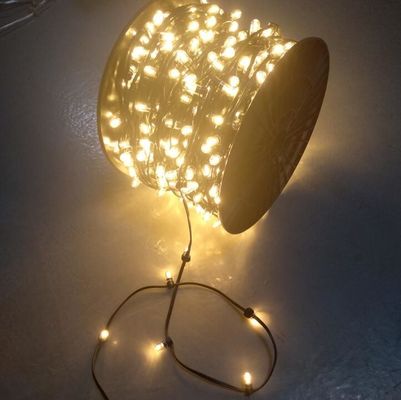 100m Dış Ağacı Dekoratif Koyu yeşil Tel Noel 12V LED Peri Klip Işıkları LED Noel
