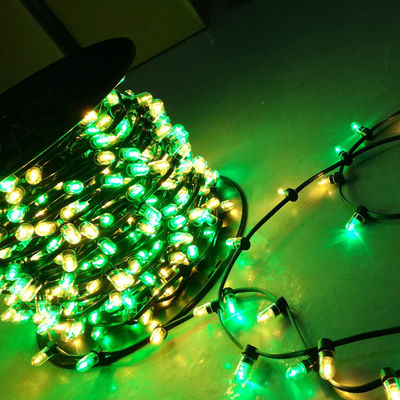 50m spool 666 LED özel yeşil + beyaz AU için ışık üzerinde 12V yanıp sönen LED klip