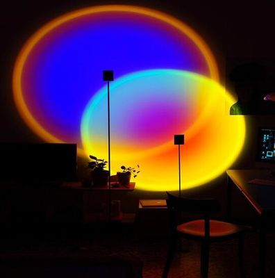 Modern Köşede Sunset Led Projector Lamp Fotoğraf Renkli USB