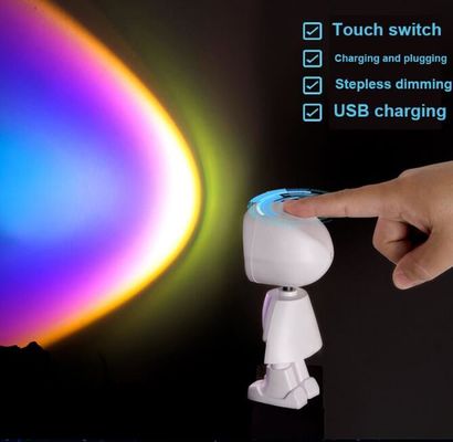 USB Şarj Robotu Günbatımı Projeksiyonu Işık Oturma Odası Duvar Dekoru