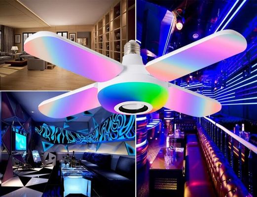 Projector Akıllı Müzik Işığı RGB Uzaktan Kumandala Üç Yapraklı Fan